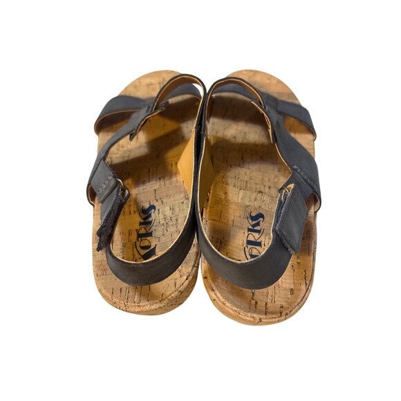 Korks Yolandi Leather Cork Sole Strappy Sandals Size 9 Adjustable Slingback Wome - Picture 5 of 7